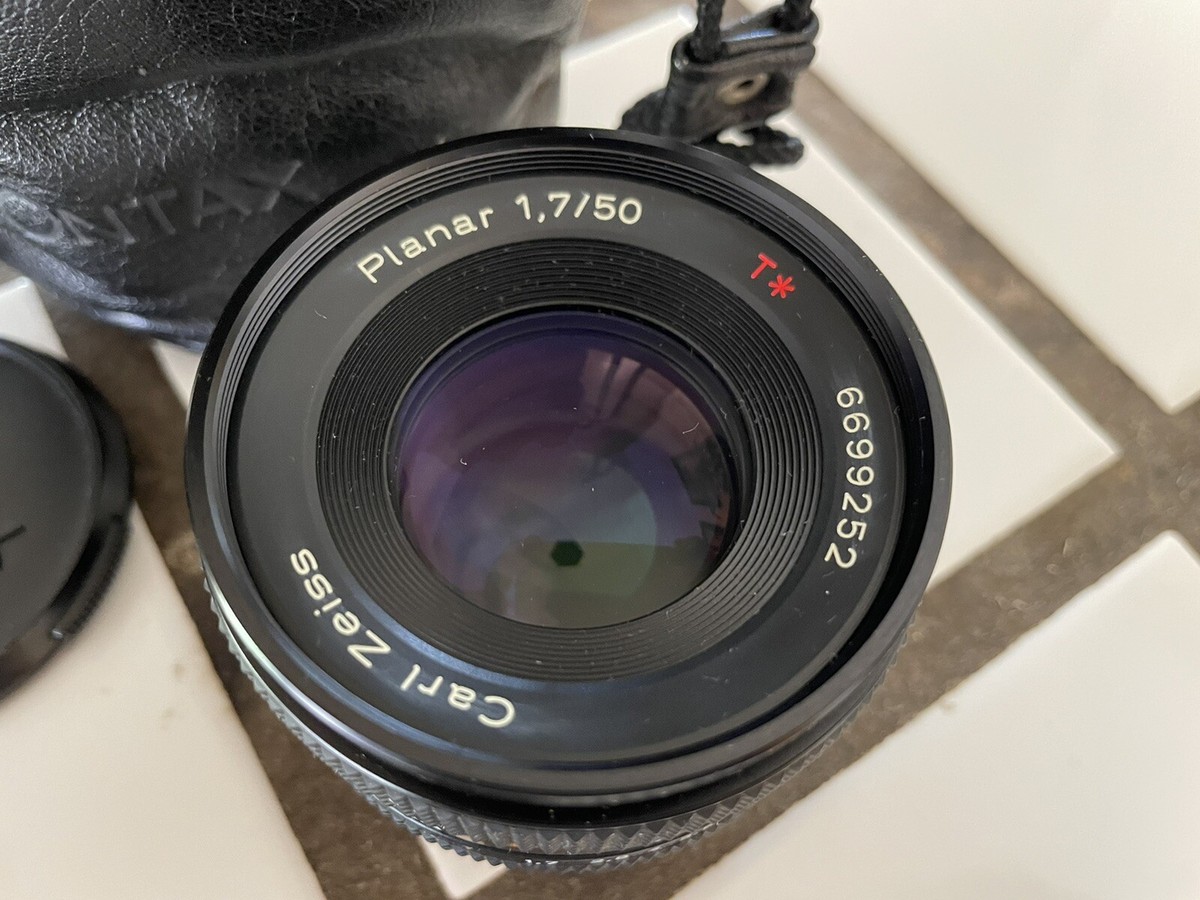 Contax　Carl Zeiss T※ Planar 50mm F1.7 Contax Carl Zeiss Planar T* 50mm F/1.7 Lens W/ Caps Pouch