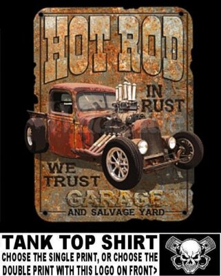 Blown Supercharged Rat Rod Pickup Truck In Rust We Trust Garage Tank Top WS114