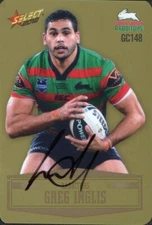 Signed 2012 South Sydney Rabbitohs NRL Select Gold Card - Greg Inglis
