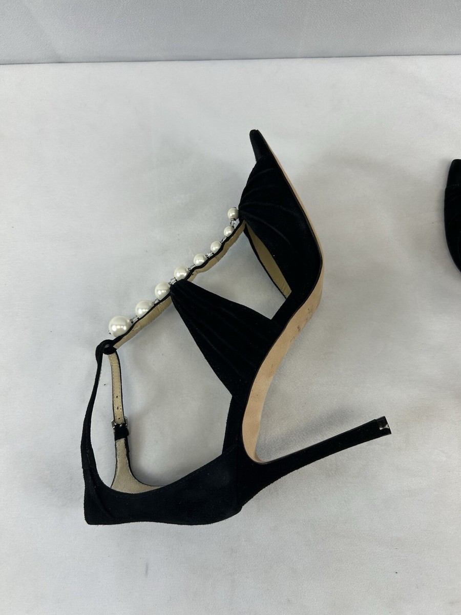 JIMMY CHOO の靴♪ ★ AURA ★ 95mm 【多色在庫】 JIMMY CHOO Aura 95 Suede Sandals in Black Sz US 7.5 | eBay