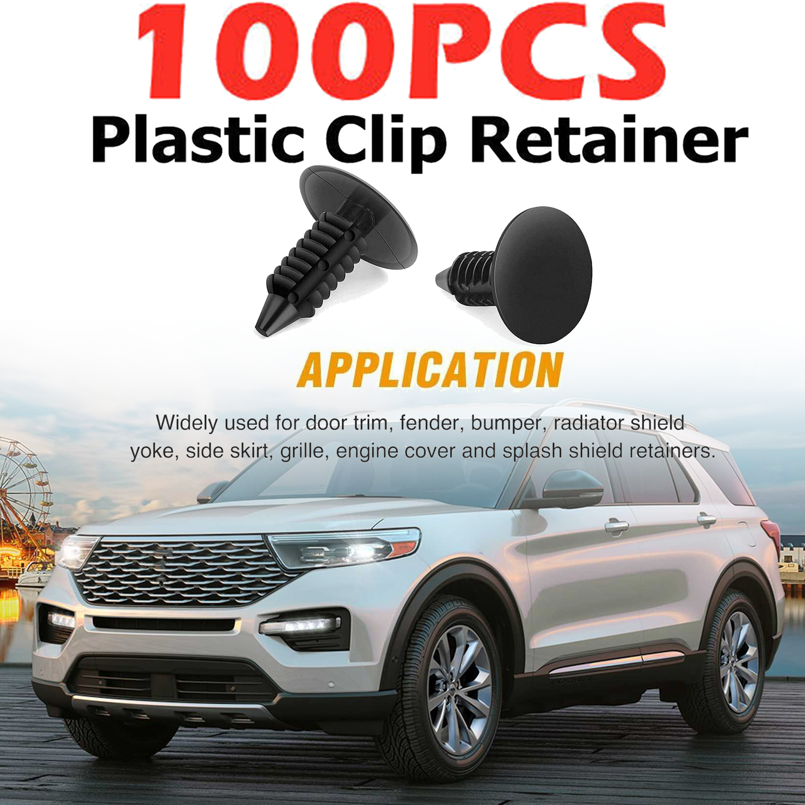 NEW 100X 8MM Bumper Clips Car Auto Hole Plastic Rivets Fastener Fender Push Pin