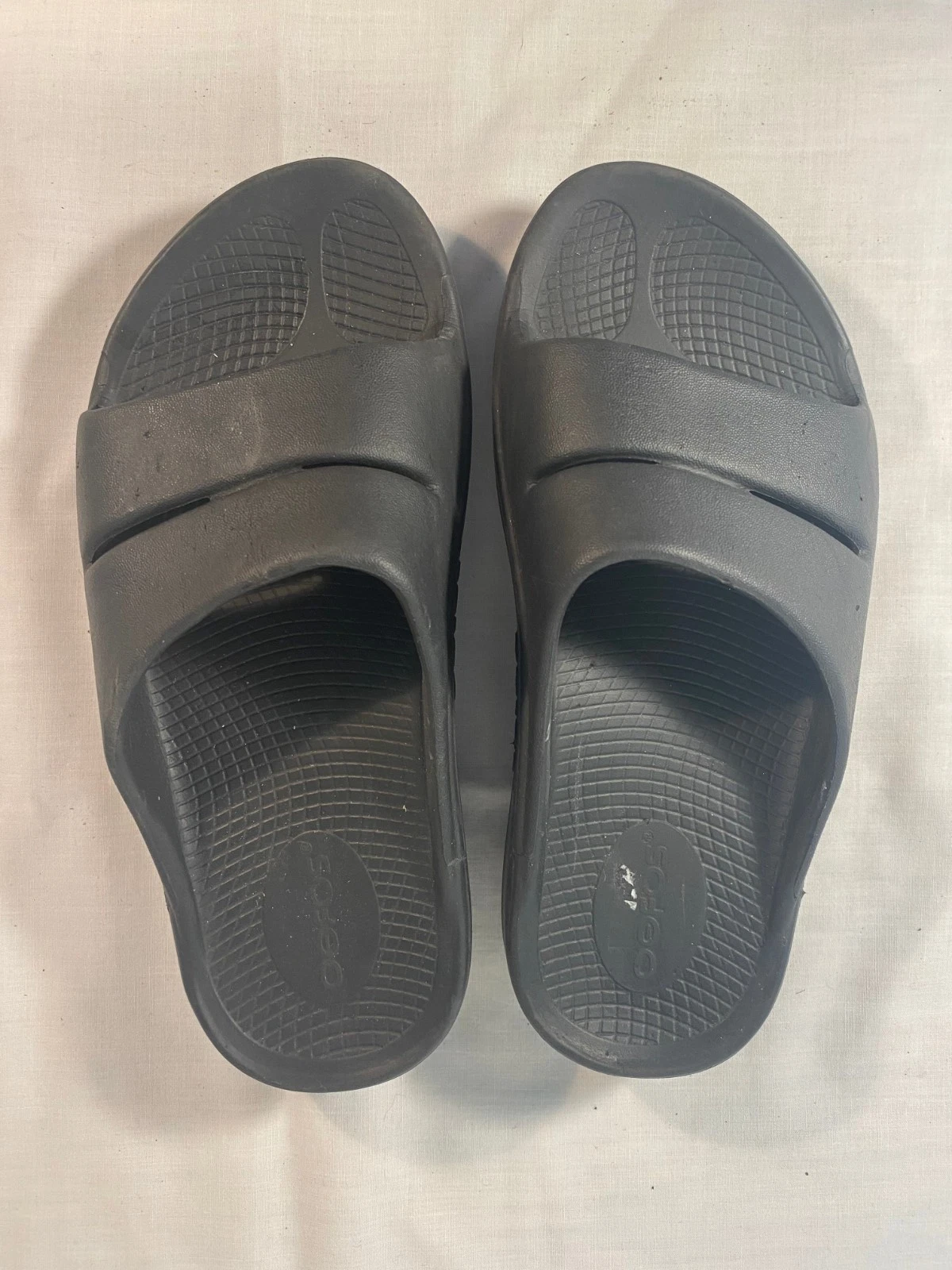 OOFOS OOhaa Sport Slide Sandals Women's Black Slip On M4 W6