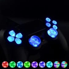 Multi-colors Replacement LED Buttons Thumbstick for PS4 Controller All Models