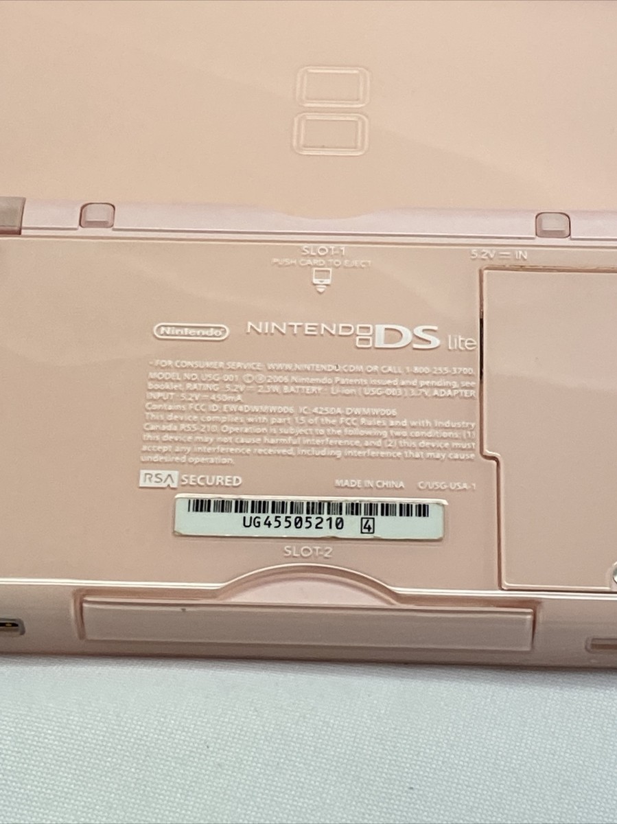 Official Nintendo DS Lite Pink Game With 4 Games and Charger