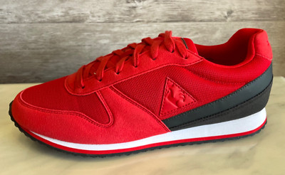 Le Coq Alpha Red Nylon Men's Lifestyle Sneakers 42 Atheltic Shoes US-9 Trainers