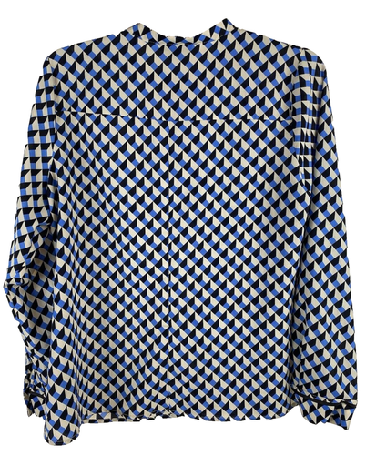 Worthington women's petite long sleeve blue/black/white blouse top size PL - Picture 2 of 6