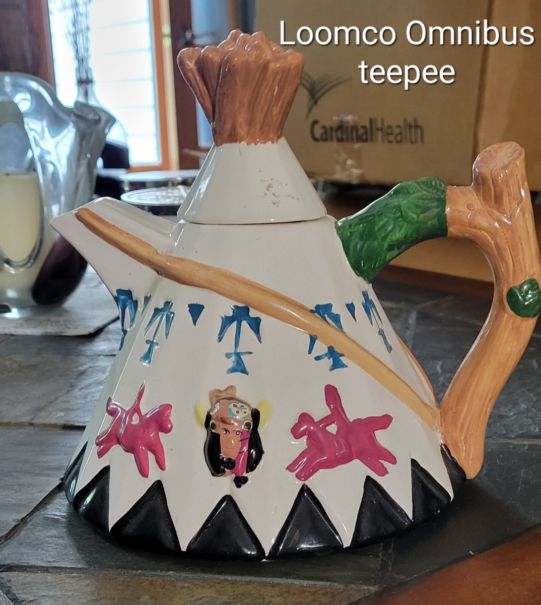 Vintage Teapot Ceramic whimsical Indian teepee | eBay