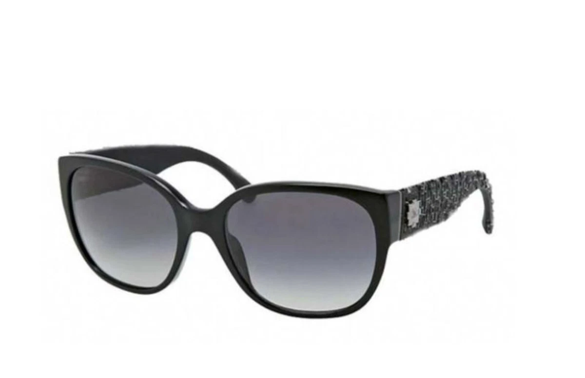 New CHANEL CH 5237 501/T3 56mm Black Tweed Sunglasses Italy | eBay 