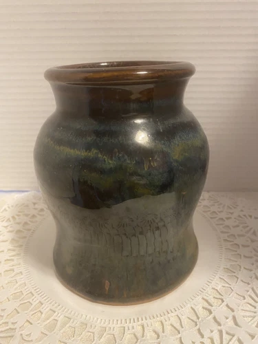Vintage John Glick Plum Tree Pottery Fabulous 6 In Vase/Planter