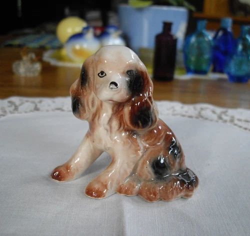 Vintage Ceramic Cocker Spaniel Dog Figurine Japan ~ 