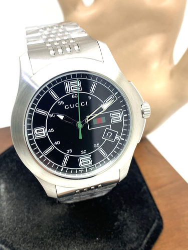 Reloj Gucci Hombre YA126201 G-Timeless Cuarzo Suizo Esfera Negra Plateado Acero 44mm - Imagen 13 de 14