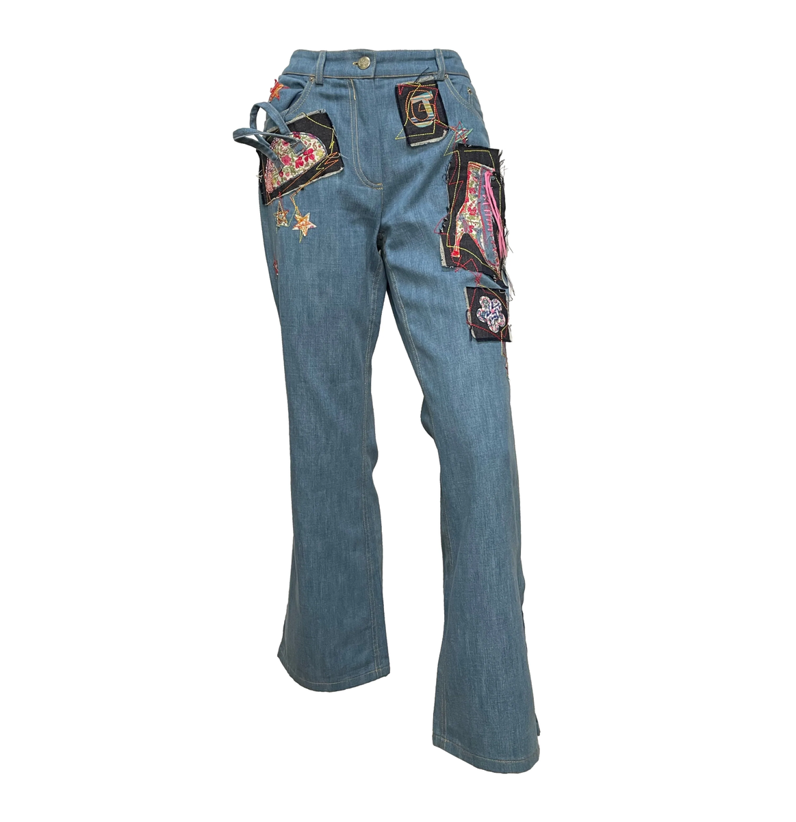 JOHN GALLIANO Spring Summer 2002 Flared Denim Patchwork