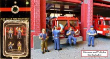 Fire Fighters set 4 personaggi modello pompiere 1:64 American Diorama AD-77732