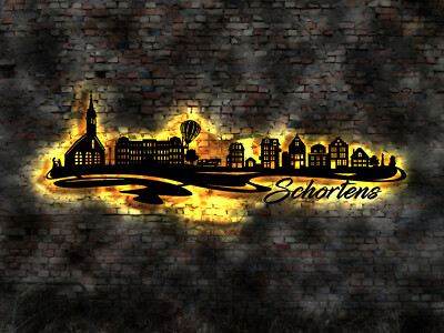 LED wall art city Schortens wall decal skyline wall sticker sticker book AK