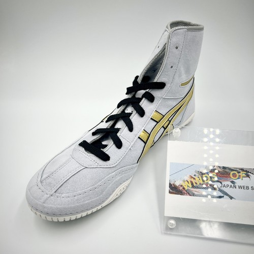 Asics Wrestling Shoes 1083A001 EX-EO special order gray x gold black edge New - Picture 14 of 24