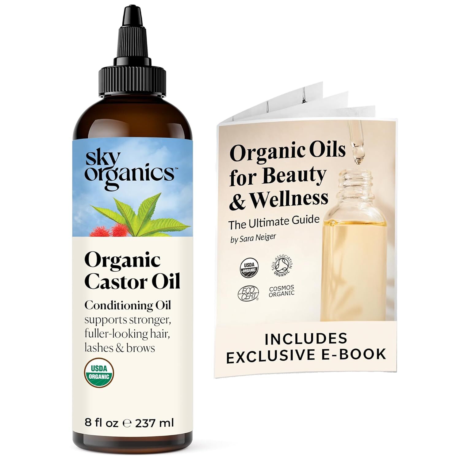 Sky Organics Органическое касторовое масло, 8 унций