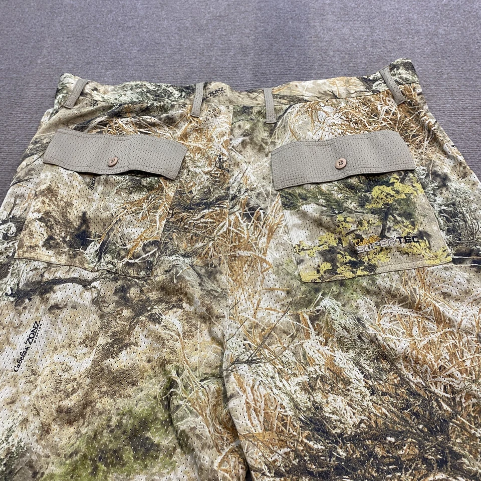 Cabela's Supertec Medalist Pants Mens XXL Camo Cargo Vented Nylon 36" Inseam - Image 4 of 4
