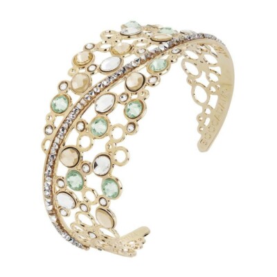 Boccadamo XBR728D 18K Gold Plated Bangle w/Swarovski Crystals. Made in Italy!