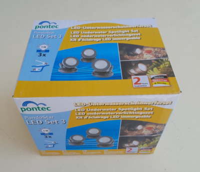 Pontec Pondostar LED Set 3 Teichbeleuchtung, Gartenspots, Unterwasserspots, Neu