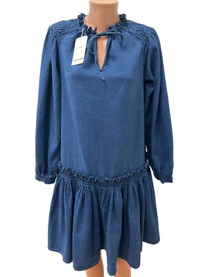 NEW* CLOSED Size XS - S - M - L Denim Denim Dress KARI Blaz Long Sleeve