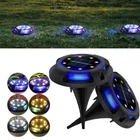 4 Pack Solar Ground Light 12LED White Solar Outdoor Lights Disk Light Waterproof