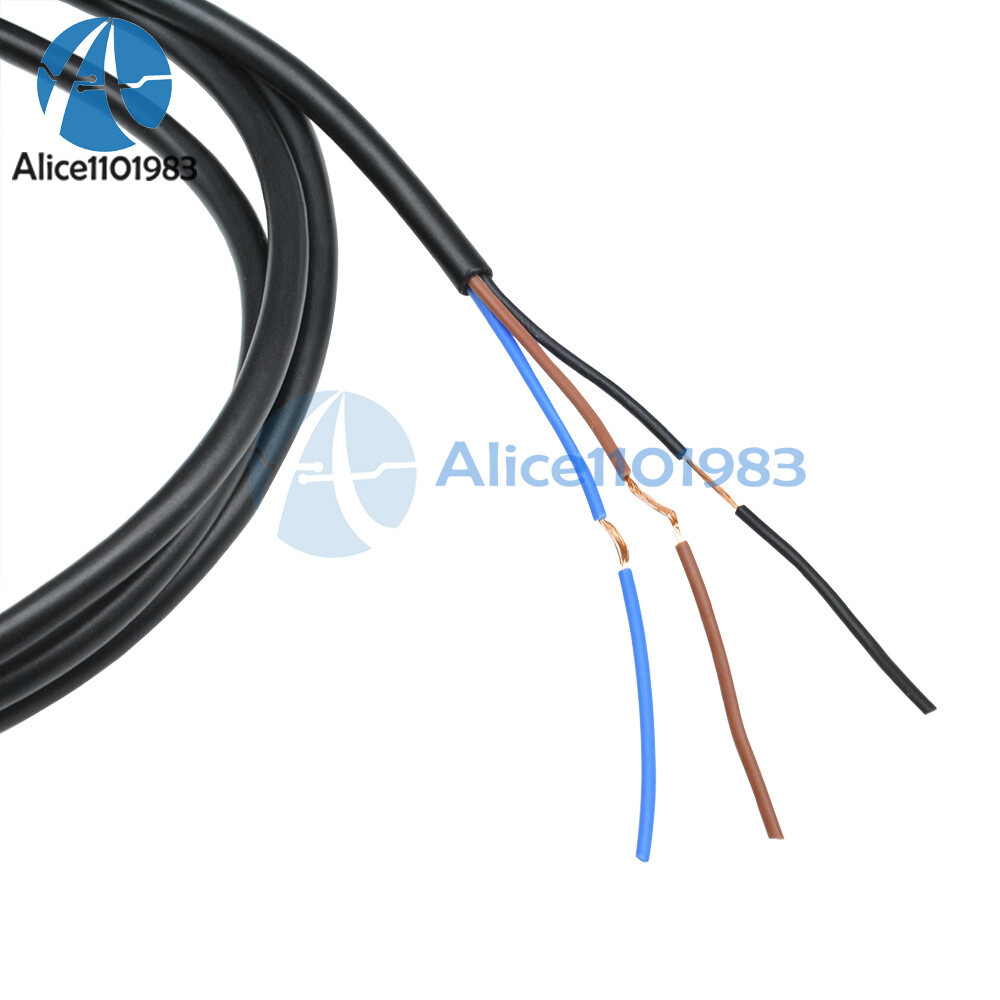 AZDelivery M12 LJ12A3-4-Z/BX Inductive Proximity Sensor 12mm Switch Detector 300mA 6-36 VDC 5V NPN Normally Open (NO) 3 Wire Compatible With Arduino (Pack Of 3) Including E-Book