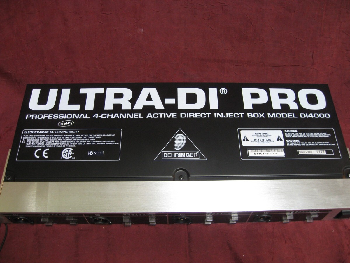 Behringer Ultra-DI Pro DI4000 rackmount DI 4-Channel Active
