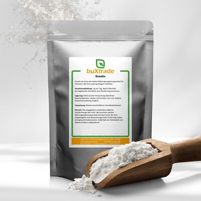 5 kg | Creatin Monohydrat Pulver | Kreatin Pulver 100% rein | Buxtrade