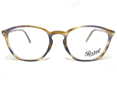 NEW Persol PO3178V 1049 Mens Striped Brown Grey Square Eyeglasses Frames  52/20