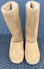 Ladies Bearpaw Real Sheepskin Lined Casual Pull On Suede Boots Dream Tall T45W