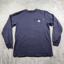 Carhartt Flame Resistant Shirt Mens Small Blue Pocket Tee FR Utility Work CAT 2