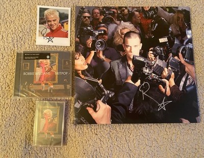 Robbie Williams Life Thru A Lens Hand Signed Vinyl, Coke Bottle Clear, Photo, CD