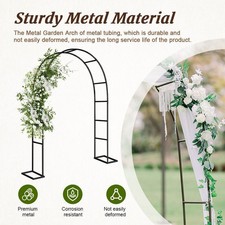 Wedding Arch Metal Garden Arch Garden Arbor Trellis For Climbing Plants US Black