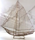 Curtis Jere 1970s Large Abstract MCM Metal Sailboat Ship Sculpture 36"x32"x5.75" — photo 1