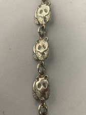 VINTAGE 925 Sterling Silver Panda Link Bracelet Hermann Siersbol Era VERY RARE