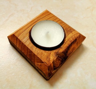Kerzenständer aus Eiche Figur - Figured Oak candle holder