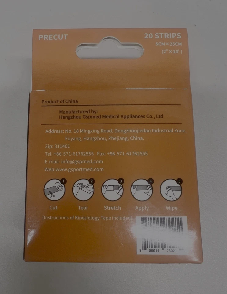 Lote de 6 * Cinta KT * Cinta deportiva terapéutica de kinesiología * 20 tiras (2” x 10”) Foto 2 de 2