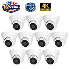 10pc Vikylin 4K 8MP Security IP Camera Turret IR 30m MIC POE CCTV NDAA compliant