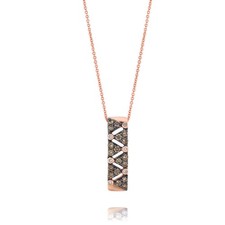 Le Vian 14K Rose Gold 18" Pendant Necklace Chocolate Diamond Jewelry for Women