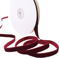 Burgundy Velvet Ribbon 3/8'' 10 Yards Fabric Ribbon Maroon Ribbon Trim Single Fa