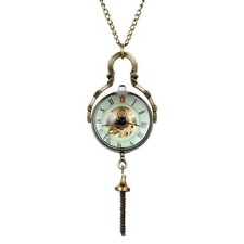 Concave And Convex Mirror Fisheye Glass Ball Windup Mechanical Pocket Watch