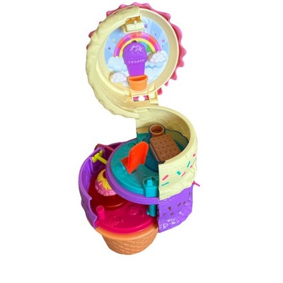 Polly Pocket Spin N Surprise Ice Cream Cone Shape Playground with 25 Surprises