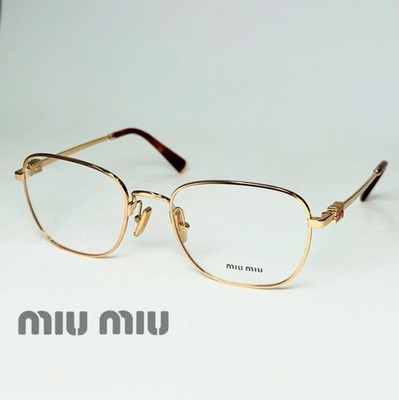 Miu Miu VMU 50W Eyeglasses Square Gold Metal Frame 53-140  display picture 1