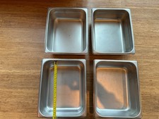 4-pack NSF approved stainless steel pans, 4 inch, food service trays EXC