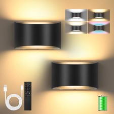 Rechargeable Battery Operated Wall Sconces, Remote Control Touch Control Wall...