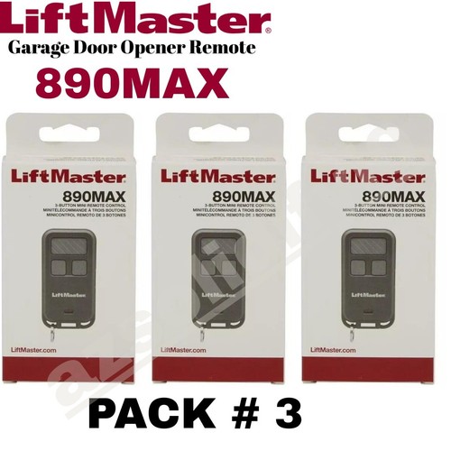 LiftMaster 890MAX 3-Button security Mini key chain Garage Door Opener Control - Picture 1 of 4