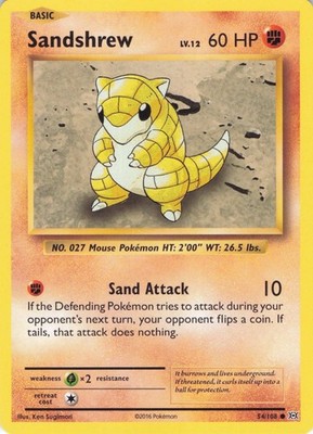 Sandshrew 54/108 Common from XY - Evolutions in LP condition