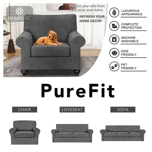 2-Piece Stretch Sofa Slipcover for 1 Cushion Single Seat Sofa, Super Stretch ... - Bild 6 von 9