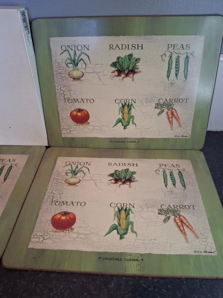 Vintage Pimpernel "Vegetable Garden " Set Of 6 Green Placemats Tablemats Boxed - Image 4 of 4