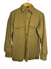 Vintage Woolrich 1830 Wool Blend Shirt Jacket Olive Snap Front Mens M USA